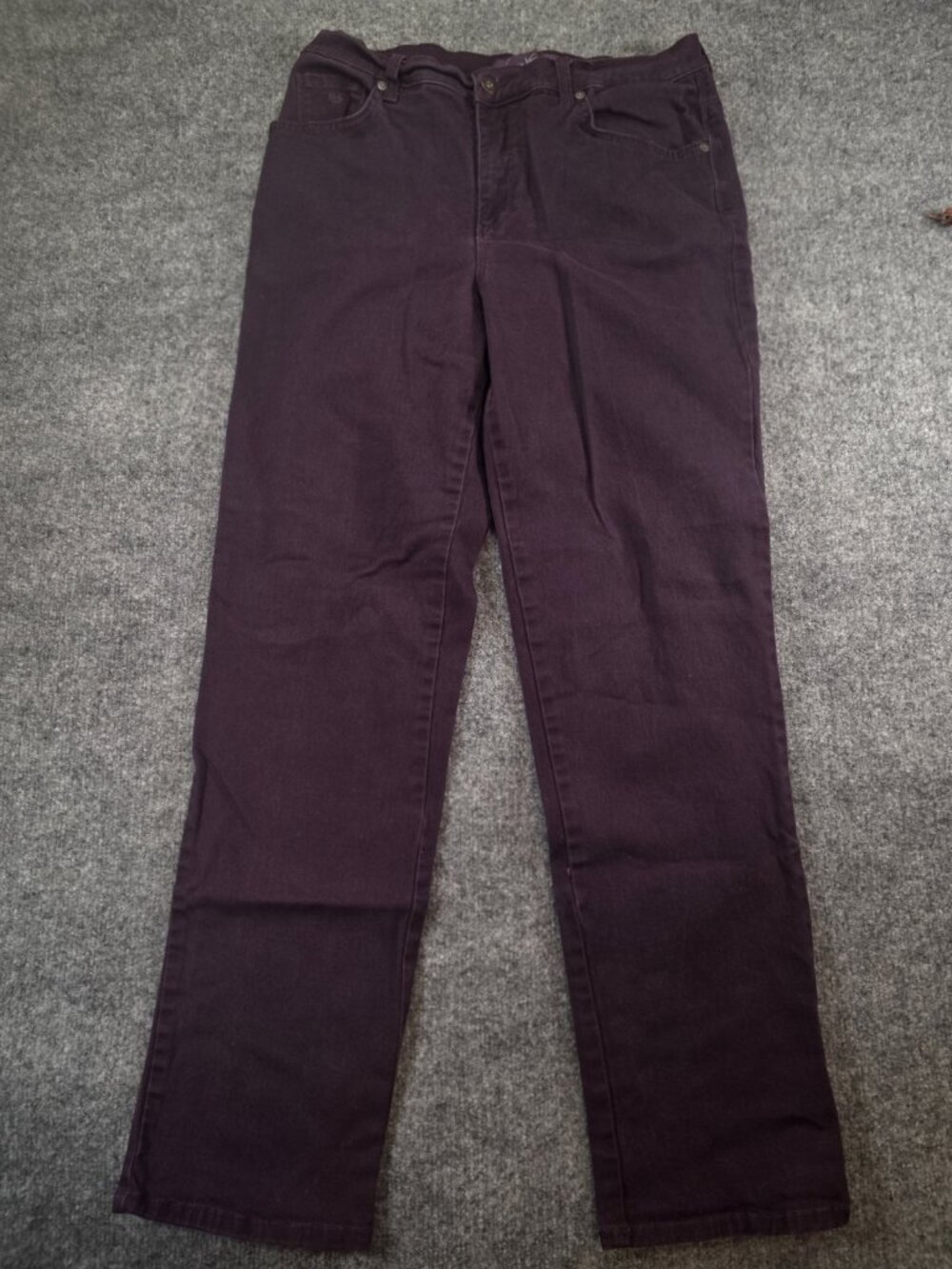 GLORIA VANDERBILT AMANDA Fit Stretch Spandex Sz 12 Purple Eggplant RARE
